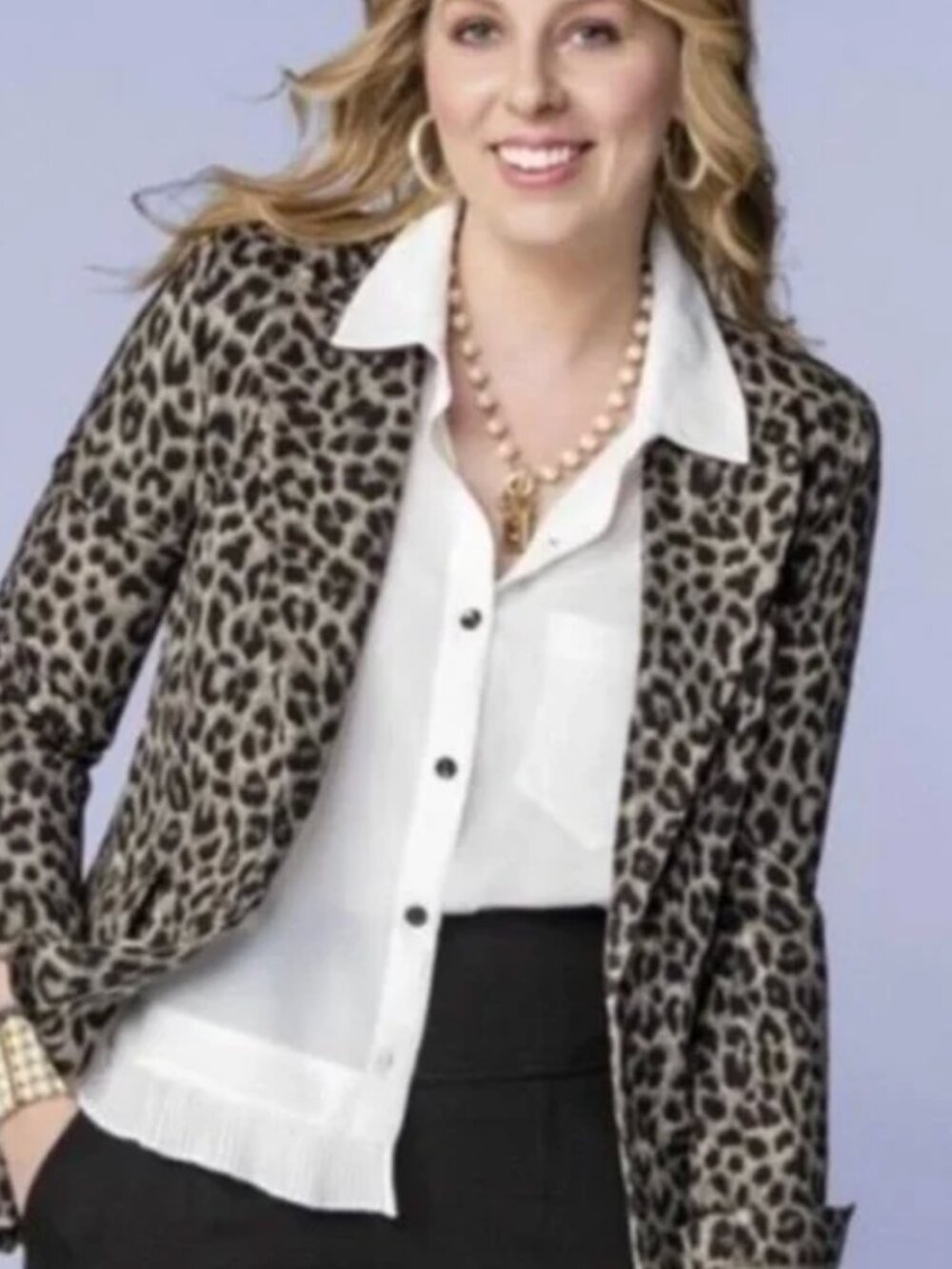 CAbi Leopard Print Blazer Size 4